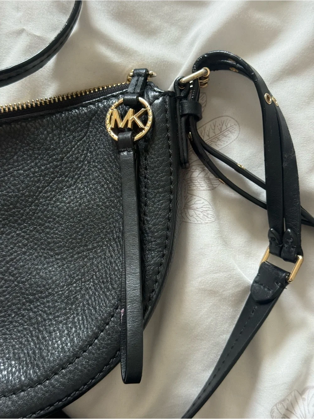 Michael Kors | Camden black pebbled messenger bag